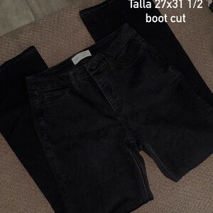 Buckle Black Boot Cut Jeans